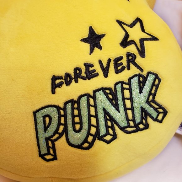 16" Emo Yellow Bunny Just Born Plush FOREVER PUNK, Spike Collar & Earring - Picture 5 of 9